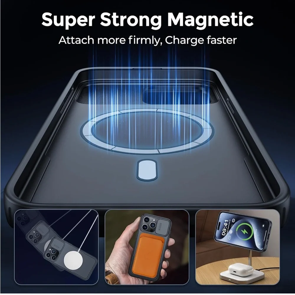 Humixx for iPhone 15 Pro Case Magnetic with Camera Cover